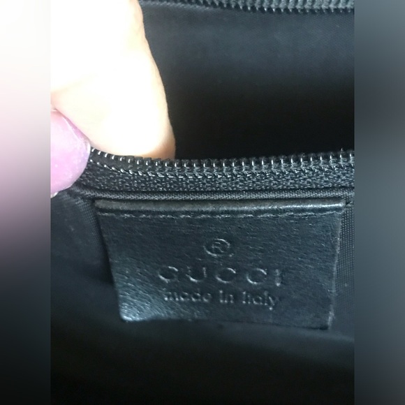 Vintage Gucci Elegant small Black leather&fabric Tote Bag silver color details - Picture 16 of 16